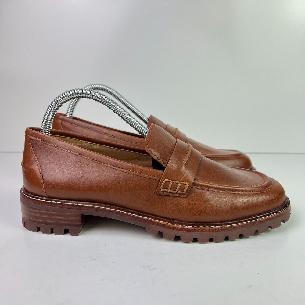 MADEWELL The Corinne Lugsole Loafer Womens Size 8 Dried Maple Leather 90s Penny